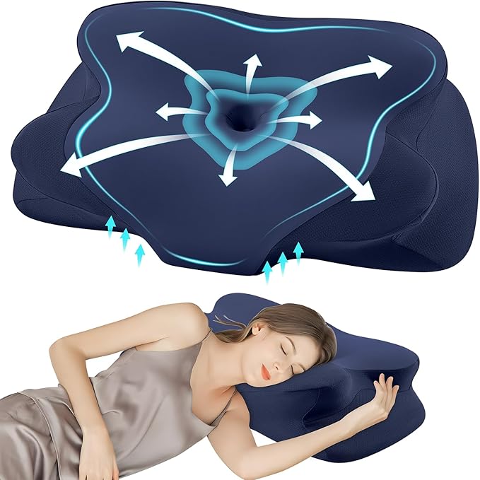 DONAMA Cervical Pillow for Sleeping, Contour Memory Foam Pillow for Neck and by DONAMA