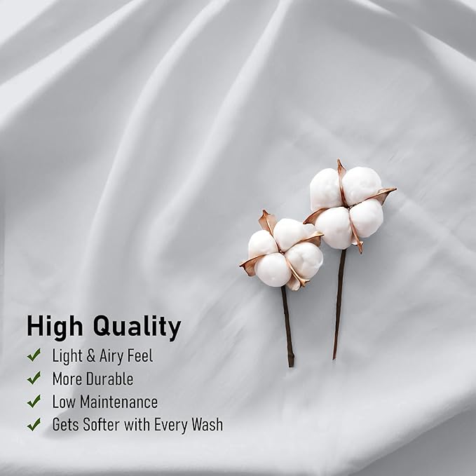 RUVANTI 100% Cotton Sheets – Twin XL Size Percale Bedding, Cooling & Breathable - Image 5