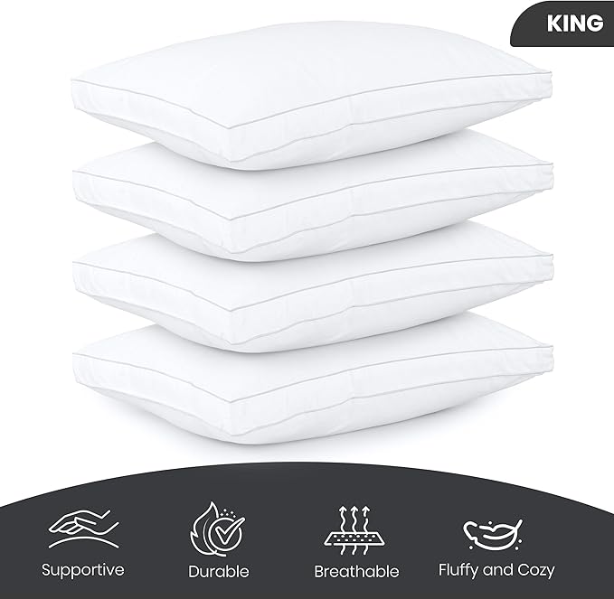 Utopia Bedding Bed Pillows for Sleeping King Size, Soft & Fluffy Pillow - Image 2