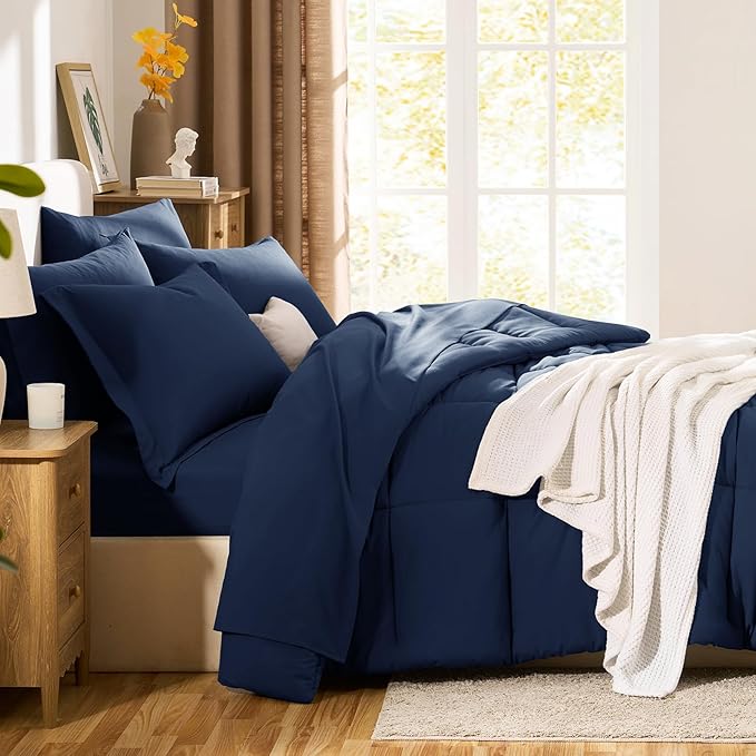 CozyLux Full Size Comforter Sets Navy Blue - Image 8