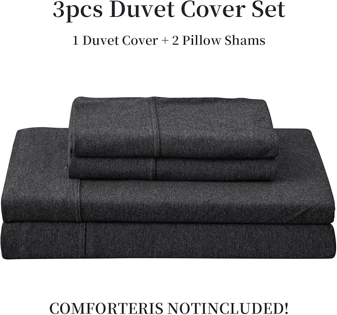 PURE ERA Jersey Knit Duvet Cover Set 100% T-Shirt Cotton Super Soft Comfy 3pc - Image 7
