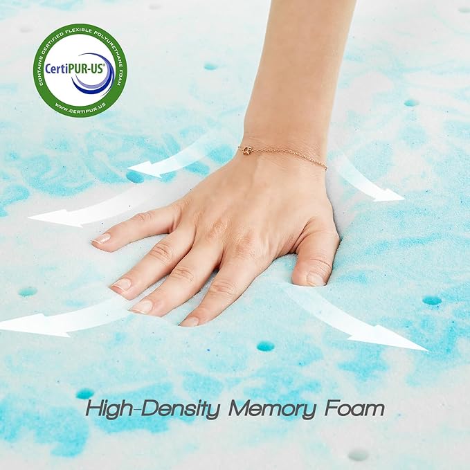 Sweetcrispy Mattress Topper Full, 3 Inch Thick Memory Foam Gel Infused Cooling - Image 3