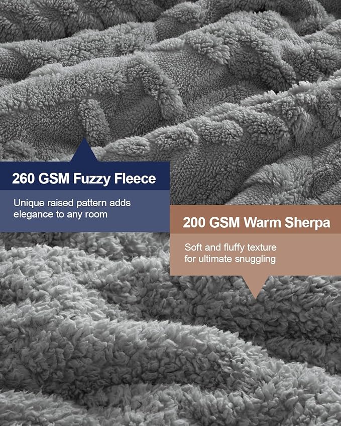 Super Fuzzy Soft Sherpa Fleece Weighted Blanket, 20 lbs Dual Sided Fluffy Heavy - Image 3