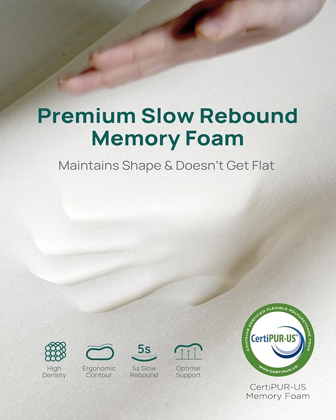 Releep Memory Foam Neck Pillow for Pain Relief – Adjustable Contour, Portable & - Image 7
