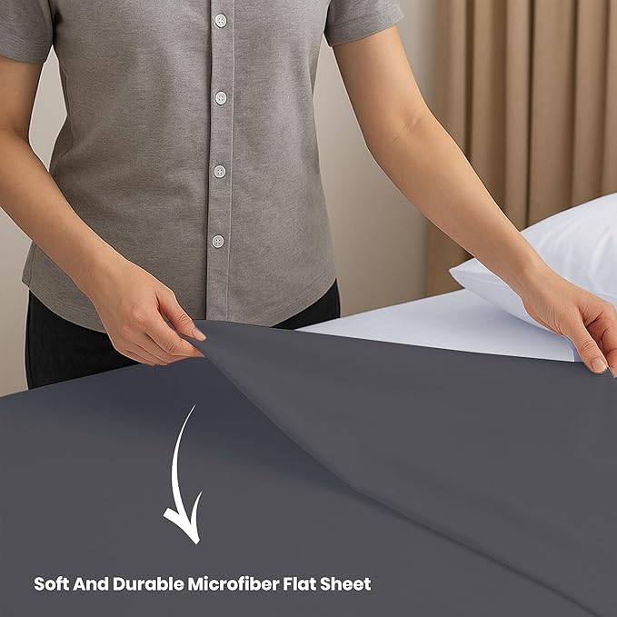 GOLD TEXTILES Full Flat Sheet 24 Pack – Brushed Microfiber Top Sheets - Image 3
