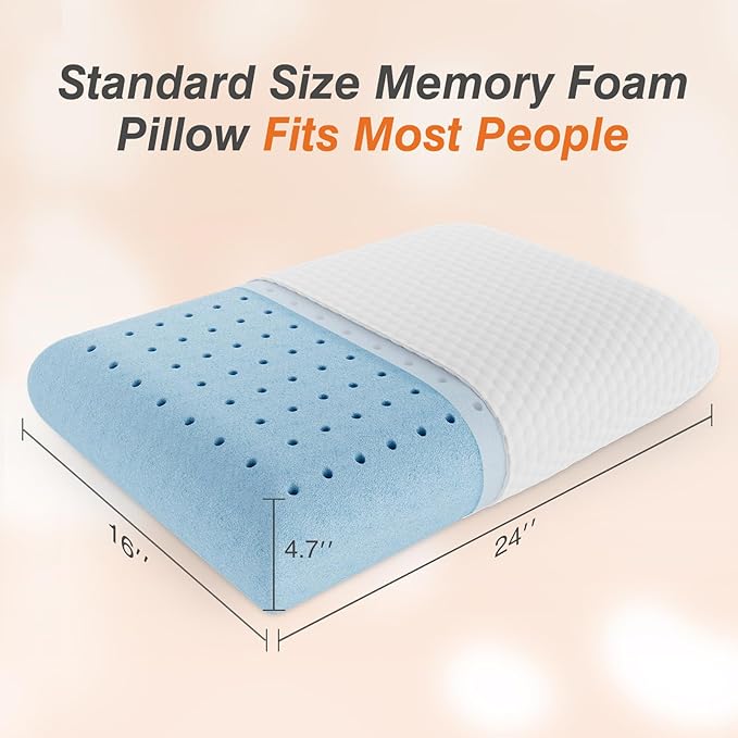 DUMOS Memory Foam Pillows for Sleeping 1 Pack, Bed Pillows for Adults - Image 7