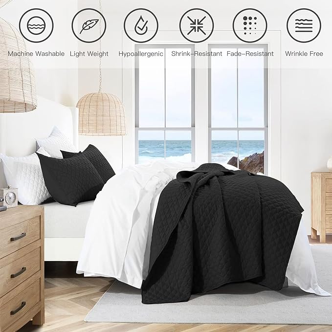 HORIMOTE HOME Quilt Set King Size, Soft Coverlet Set Lightweight Microfiber - Image 3
