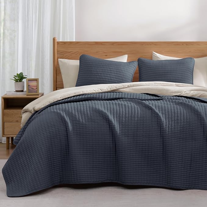 WRENSONGE Blue Grey California/Oversized King Size Quilt Bedding Set by WRENSONGE