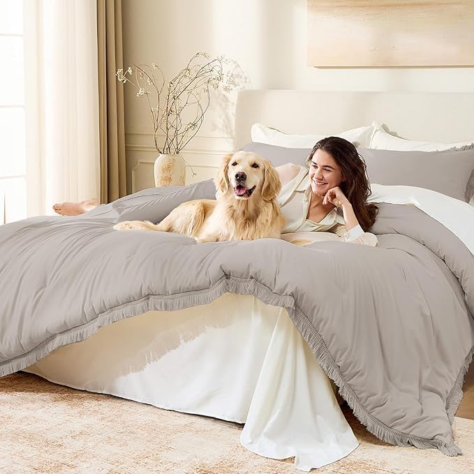 Andency California King Comforter Set Heather Grey - Image 4