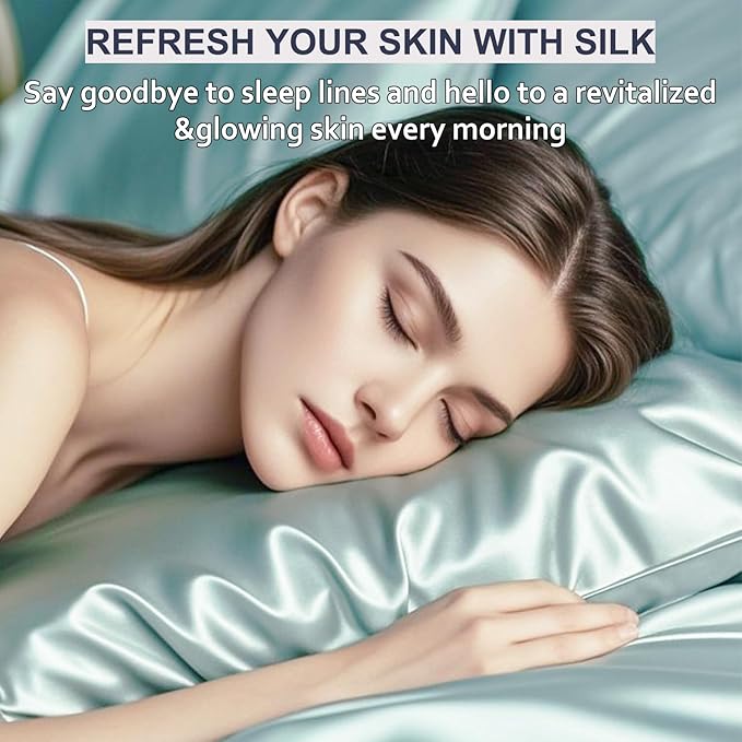 Ravmix Silk Pillow Cases with Zipper, 21momme Mulberry Silk Pillowcase - Image 3