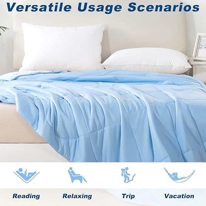 Cooling Comforter Twin Size, Double-Sided Cold Tech Fabric Quilted Bed - Image 5