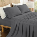 Full Sheet Set 4 Piece, Wrinkle Free, Oeko-Tex Certified Bedsheets，Dark Grey by Dreava