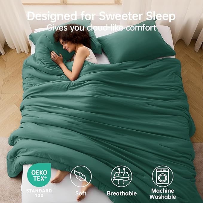 MUXHOMO Queen Comforter Set, All Season Ultra Soft Down Alternative Bedding - Image 2