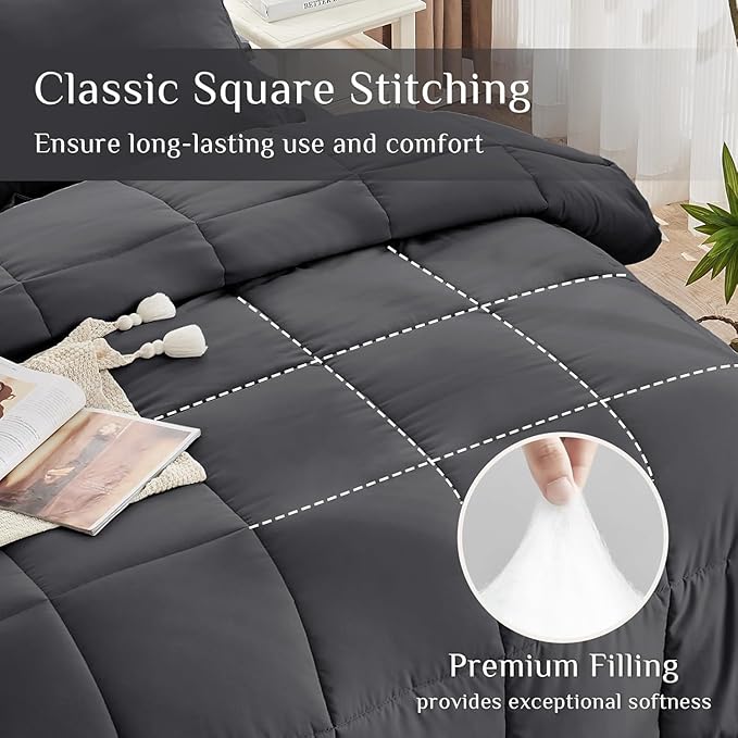 JOLLYVOGUE Twin Comforter Set, Ultra-Soft Bed in a Bag Twin Size 5 Pieces - Image 3