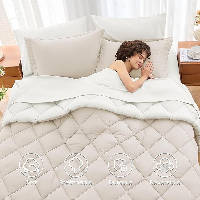 MUXHOMO 7 Pieces Full Comforter Set, Reversible Bed in a Bag Full Size - Image 6