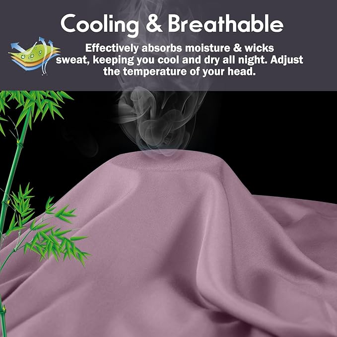 Pillowcases Queen Size 2 Pack, Cooling Viscose from Bamboo Pillow Cases - Image 3