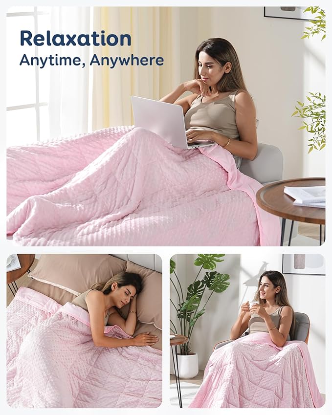 Kivik Weighted Blanket 15 lbs for Adults, Minky Dot Heavy Blankets, Microfiber - Image 5