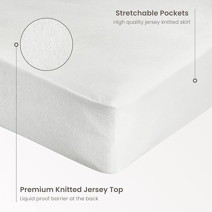 Bioweaves Organic Cotton Jersey Waterproof Crib Mattress Protector | 28" x 52" - Image 3