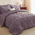 CozyLux King Size Comforter Set Grayish Purple, 7 Pieces Bed in A Bag Purple by CozyLux