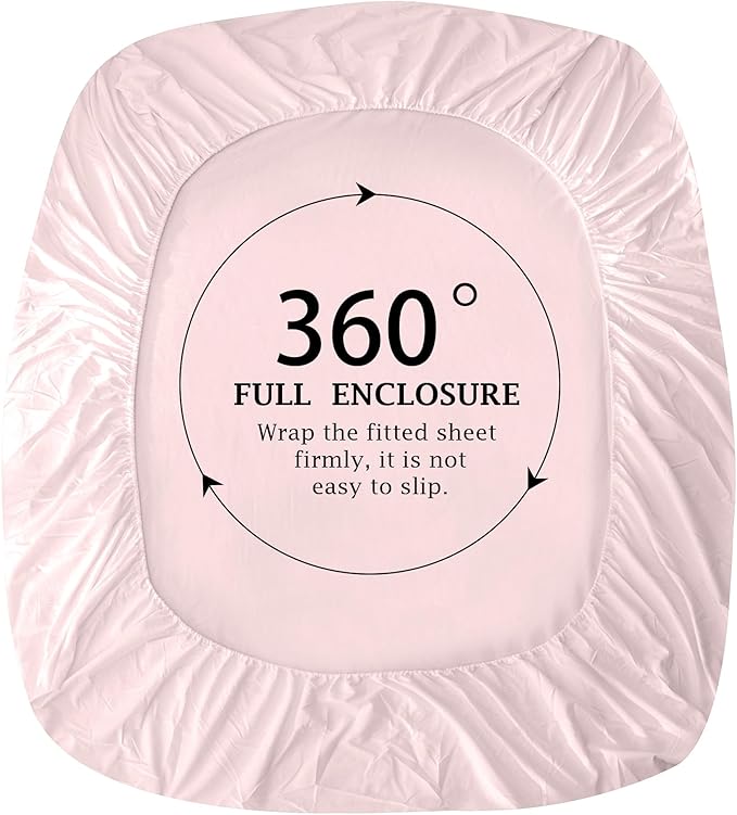FreshCulture Pure Cotton Fitted Sheets Queen Size, 300 Thread Count Percale - Image 4