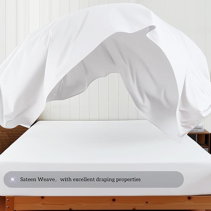 Cotton Flat Sheets Only, 600 TC 100% Cotton Flat Sheet Top Sheet Only, Cal King - Image 9