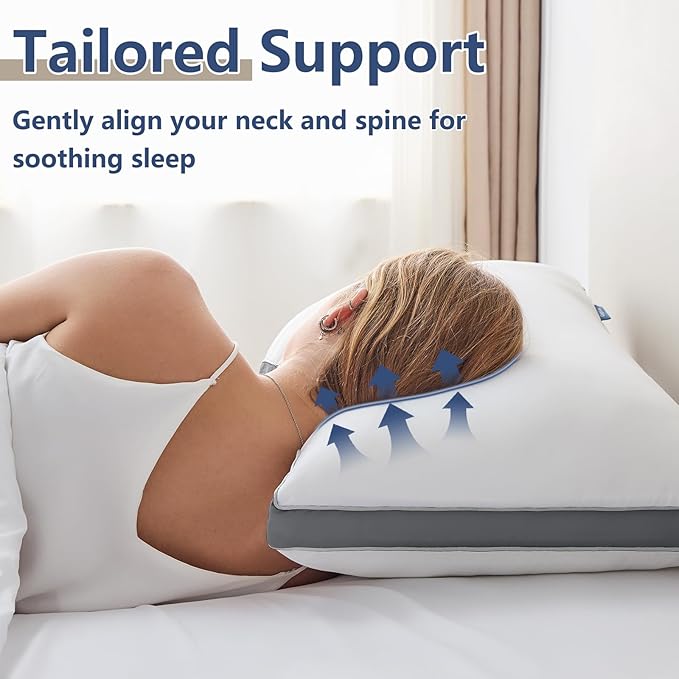 CozyLux Pillows Standard Size Set of 2, Soft Supportive Down Alternative Bed - Image 3
