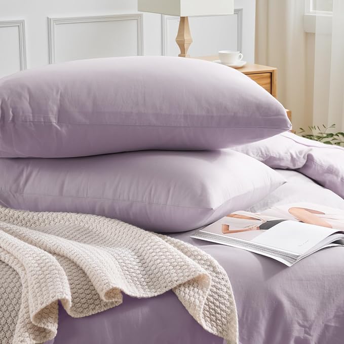 NEXHOME PRO Duvet Cover Set 100% Washed Cotton Kids Twin XL 66"x92", Organic - Image 5