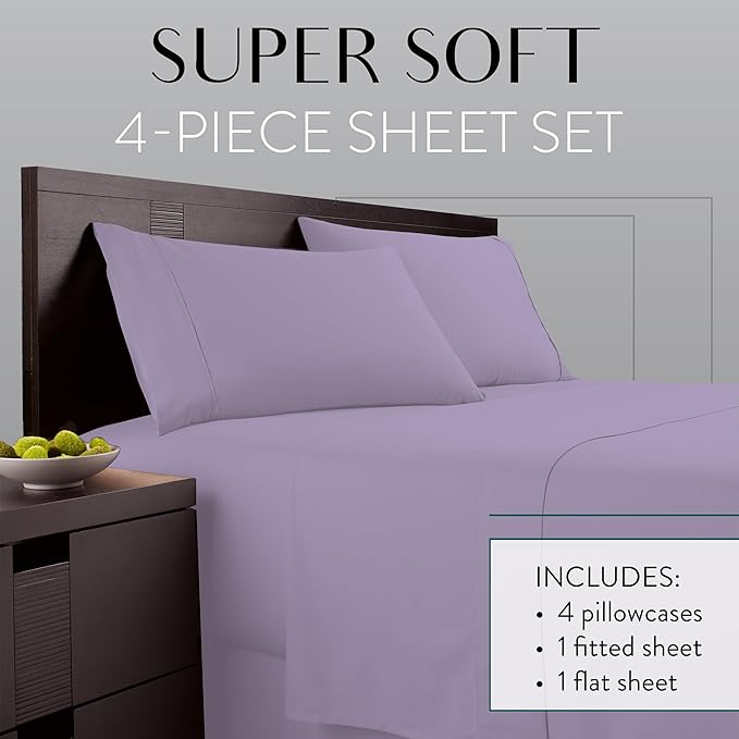 Danjor Linens Twin Bunk Bed Sheets w/ 2 Pillowcases, Lightweight Brushed - Image 2