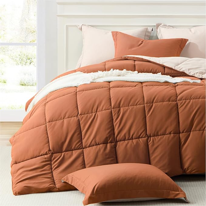 Homelike Moment Twin Comforter Set Burnt Orange, Comforters Twin Size Bed Sets by HomelikeMoment