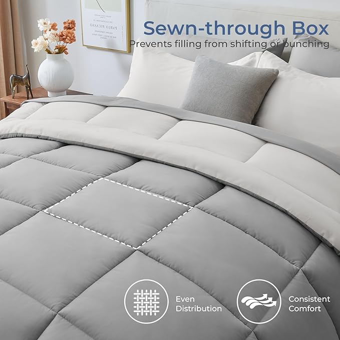 Sasttie Twin XL Comforter Set, 5 Pieces Reversible Twin XL Bed in a Bag - Image 3