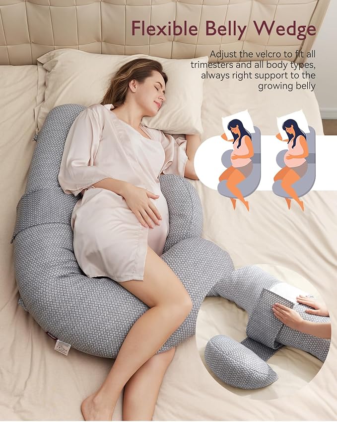 Momcozy Pregnancy Pillow, Original F Shaped Maternity Pillow - Image 4