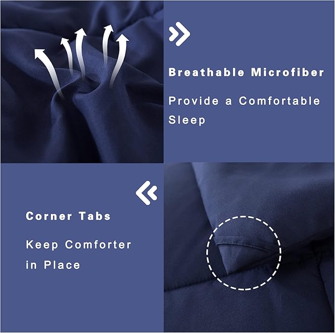 DOWNCOOL Blue Full Size Comforter Set - Image 5