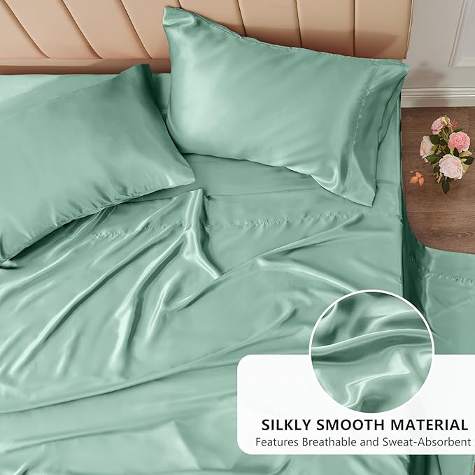 CozyLux Satin Sheets Full Size Sheets - Image 3