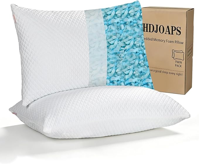 Cooling Pillow for Sleeping King Size Set of 2, Shredded Memory Foam Pillows by Unknown