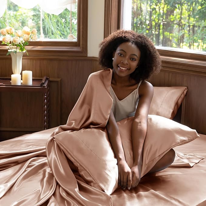 CozyLux Satin Sheets King Size Sheet Set - Image 5