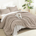 Litanika Light Coffee Oversized King Comforter Set Super King Plus Size by Litanika