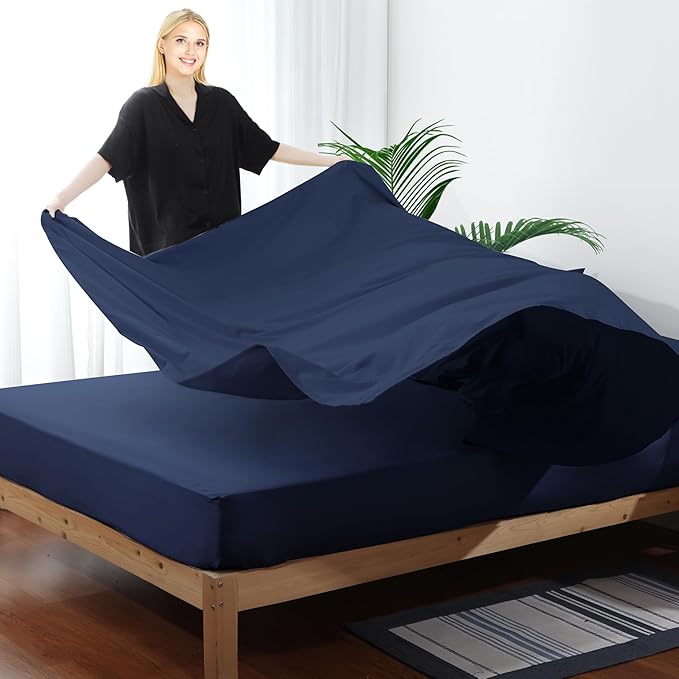 Flat Sheet Only 2 Pack, King Size 400 Thread Count 100% Egyptian Cotton Flat - Image 5