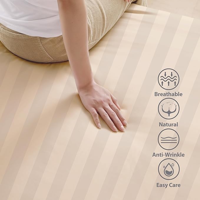 100% Egyptian Cotton Fitted Sheet Full Size, 600 Thread Count, Single Fitted - Image 4