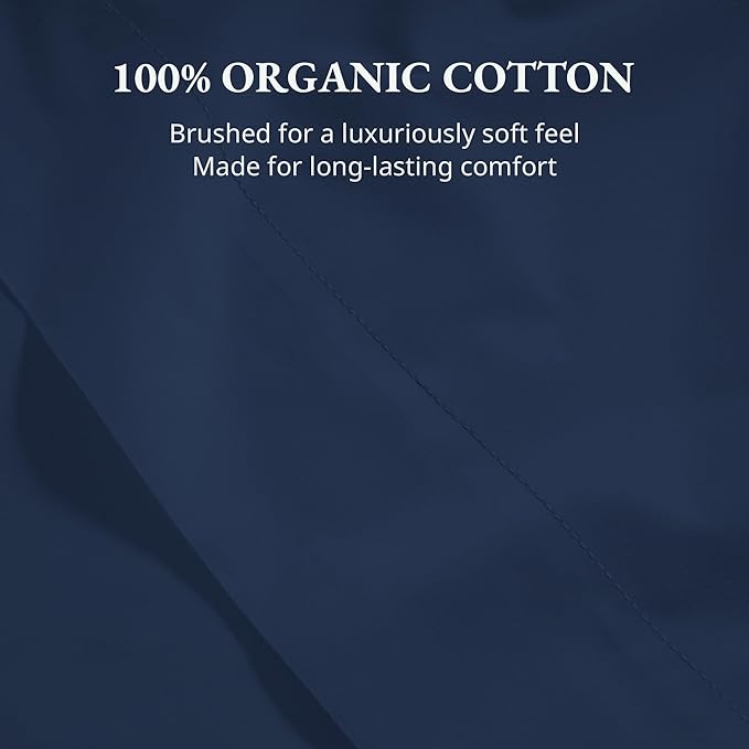 Lane Linen 100% Organic Cotton Twin Size Flat Sheet Only - Image 5