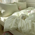 mixinni Green Gingham Duvet Cover Twin Size by mixinni
