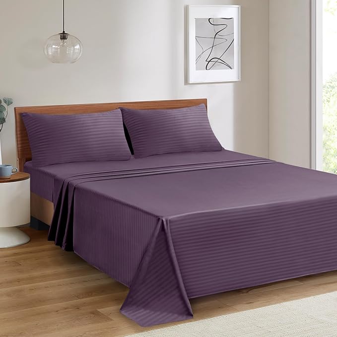 Mejoroom Striped Full Size Sheets – Extra Soft Full Size Bed Sheets - Image 5