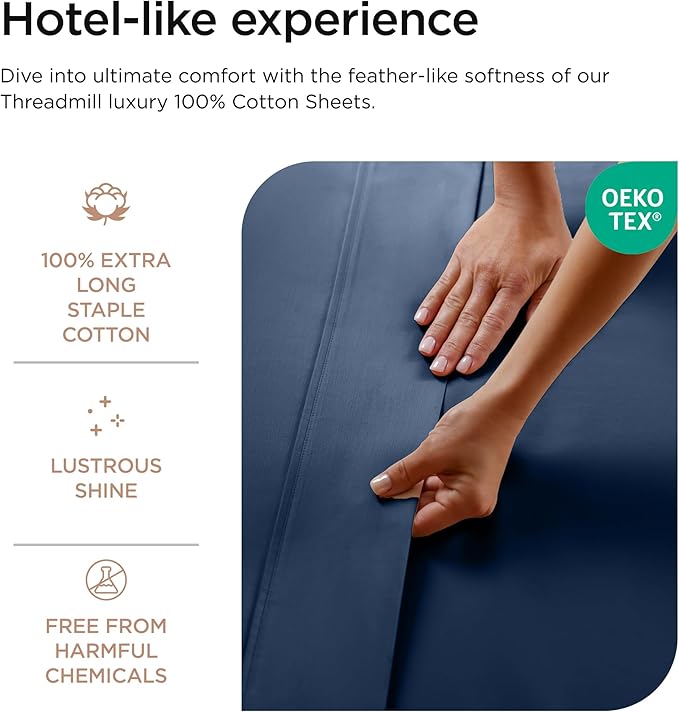 Threadmill Luxury 800 Thread Count Queen 100% Cotton Sheets - Image 3