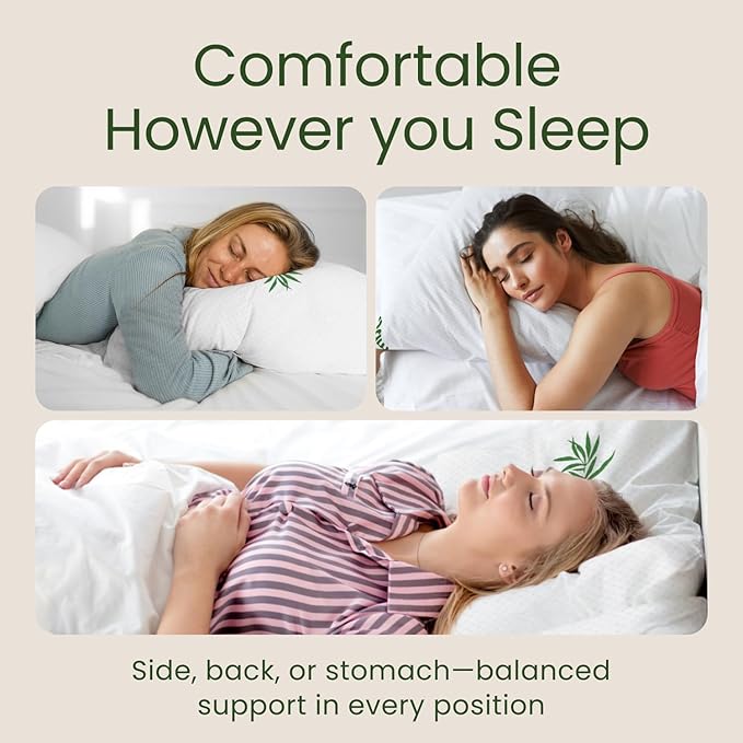 Memory Foam Pillows Queen Size Set of 2 - Image 7