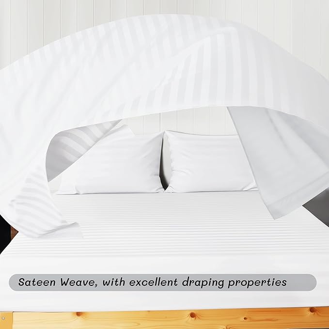 Cotton Flat Sheets Only, 600 TC 100% Cotton Flat Sheet Top Sheet Only, Twin - Image 9