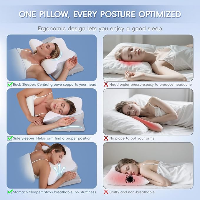 Cervical Neck Pillow, Memory Foam Pillows - Image 6