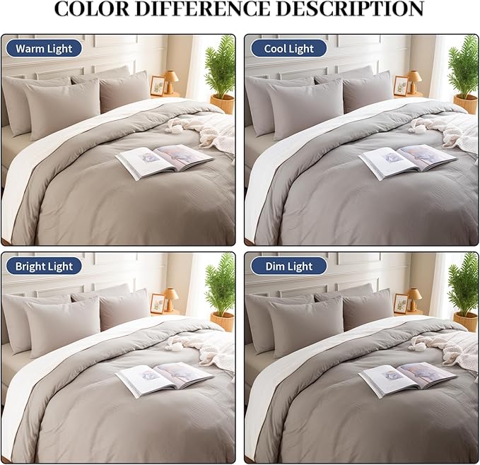 NEXHOME PRO Duvet Cover Set 100% Washed Cotton Super King 108"x98", Organic - Image 2