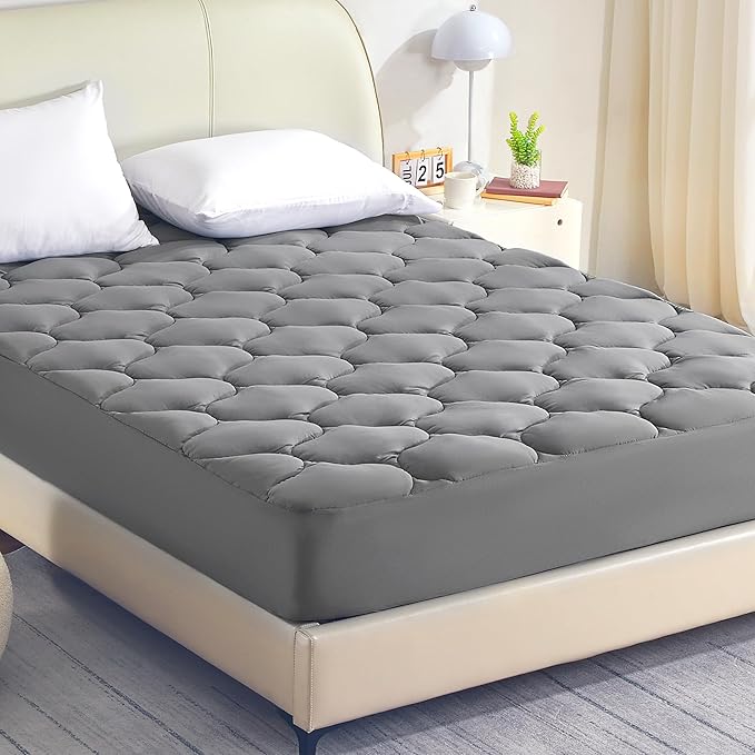SLEEP ZONE Cooling Mattress Topper Queen, Extra Thick Mattress Pad Cover - Image 3