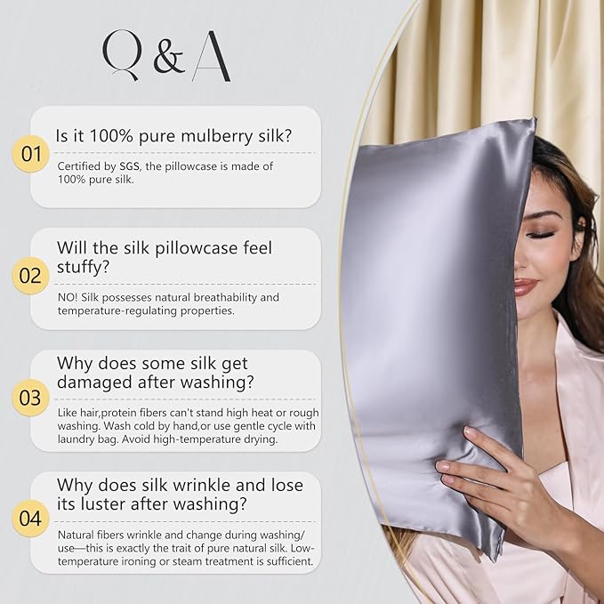 ZIMASILK 25 Momme 100% Pure Mulberry Silk Pillowcase - Image 5