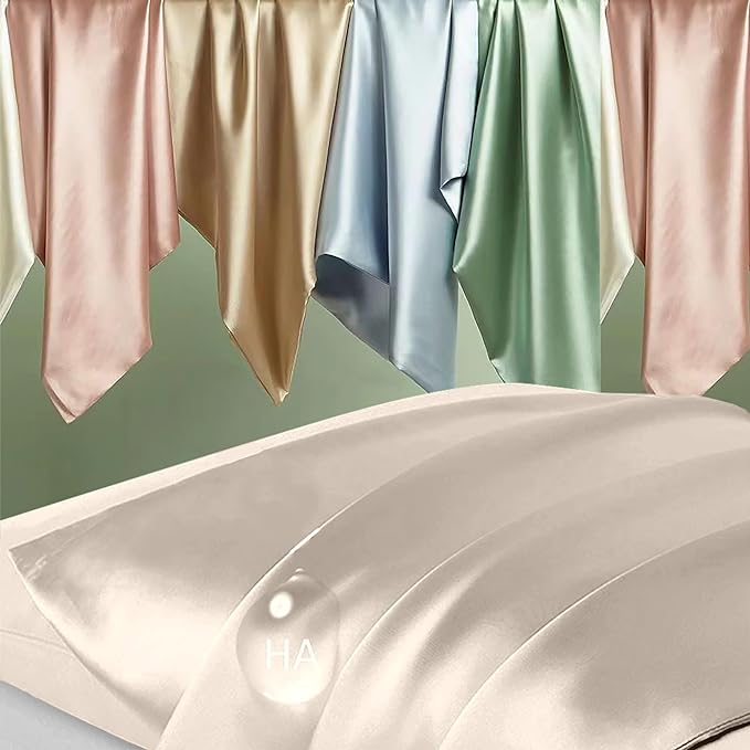 Silk Pillow Cases 2 Pack, Mulberry Silk Pillowcases Standard Set of 2, Anti Acne - Image 2