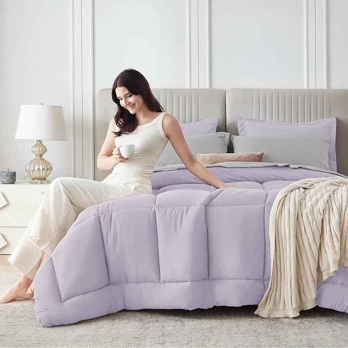 Sasttie Twin Comforter Set, 5 Pieces Reversible Bed in a Bag Twin, Complete - Image 9